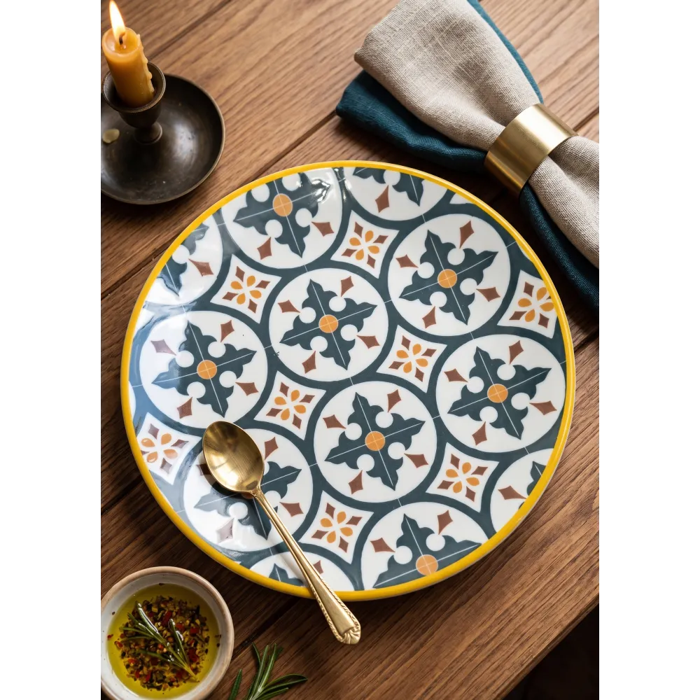 GÜRAL PORSELEN 6 ADET SUJE SERİSİ 25 CM SERVİS  TABAĞI 30260