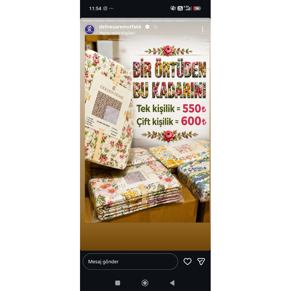 golden home çok amaçlı yatak örtüsü