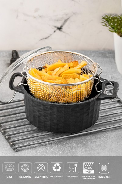 Polochef Döküm Granit Kızartma Tenceresi Fritöz 24 cm Polochef Döküm Granit Kızartma Tenceresi Fritöz 24 cm