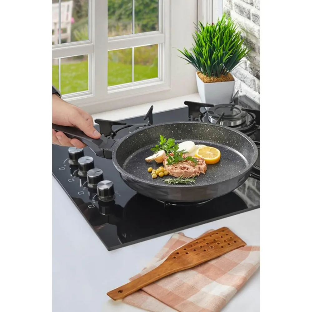 Polochef Crystal 20 cm Granit Döküm Tava - Et, Balık, Sote ve Kızartma Tavası Polochef Crystal 20 cm Granit Döküm Tava - Et, Balık, Sote ve Kızartma Tavası