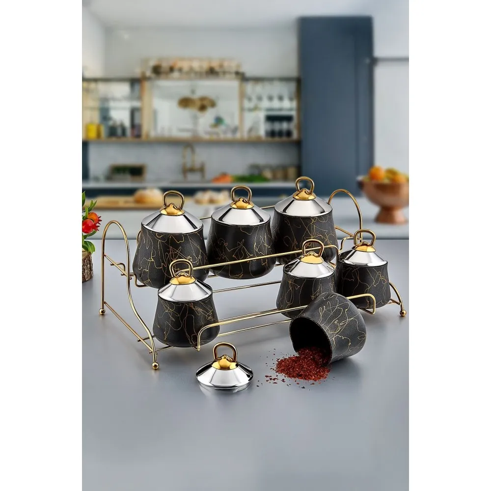 Polochef Elegance Lüks Granit Baharatlık Seti 7li Polochef Elegance Lüks Granit Baharatlık Seti 7li