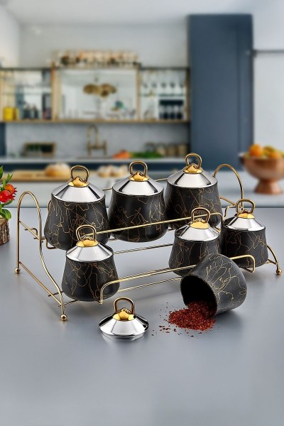 Elegance Lüks Granit Baharatlık Seti 7li Elegance Lüks Granit Baharatlık Seti 7li