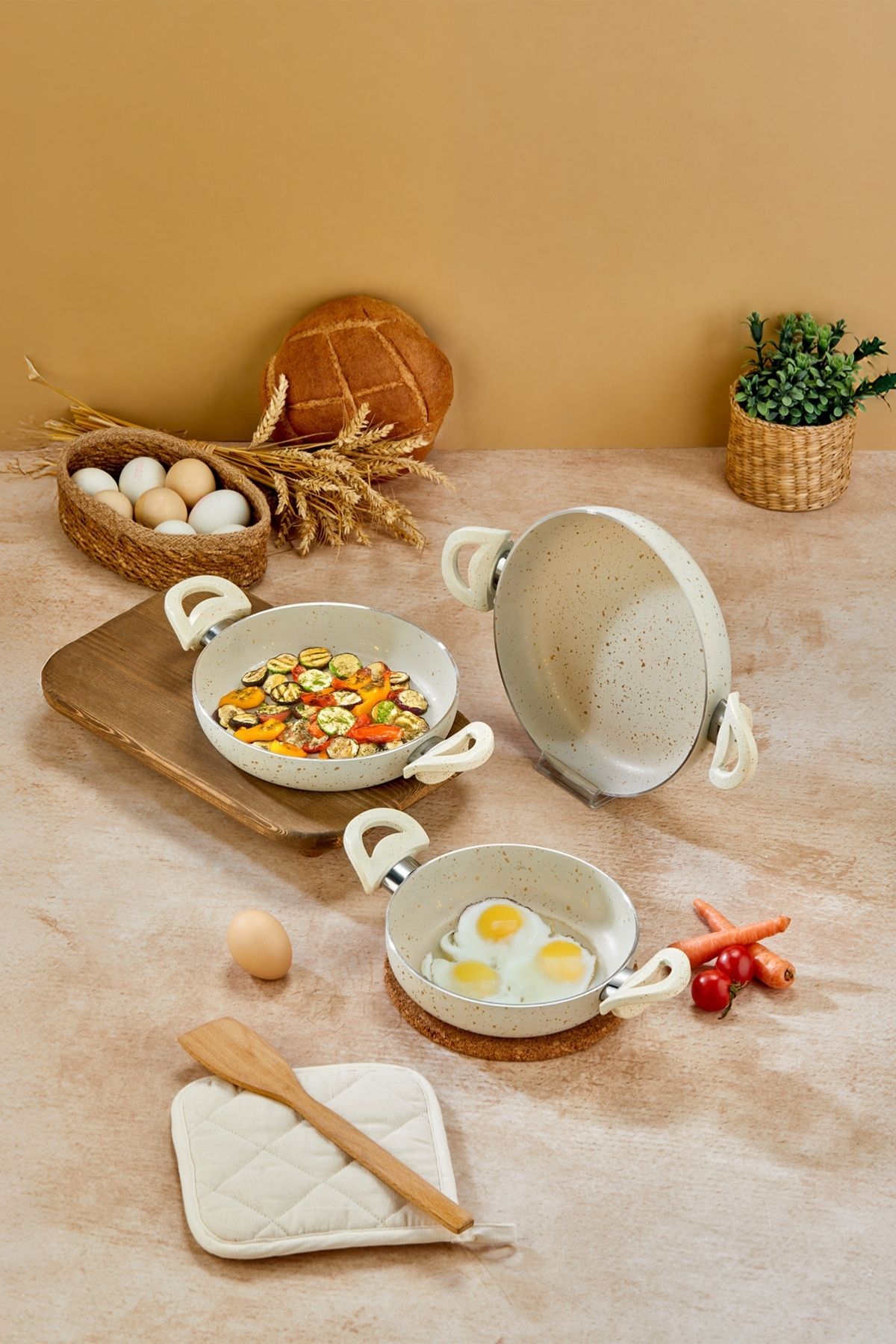 Classico Döküm Granit Sahan 20 cm - Krem 