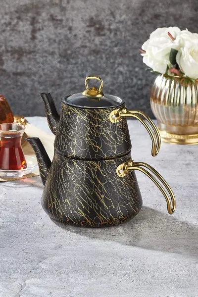 Elegance Granit Lüks Çaydanlık Büyük Boy - Yanmaz Yapışmaz Granit Elegance Granit Lüks Çaydanlık Büyük Boy - Yanmaz Yapışmaz Granit