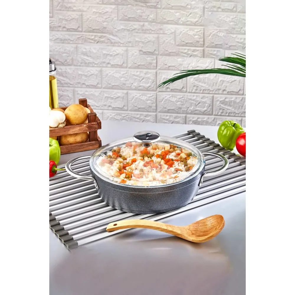 Polochef Galaksi Granit Pilav ve Karnıyarık Basık Tencere 30 cm Siyah Polochef Galaksi Granit Pilav ve Karnıyarık Basık Tencere 30 cm Siyah