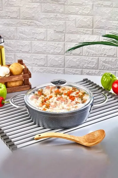 Galaksi Granit Pilav ve Karnıyarık Basık Tencere 28 cm Siyah Galaksi Granit Pilav ve Karnıyarık Basık Tencere 28 cm Siyah