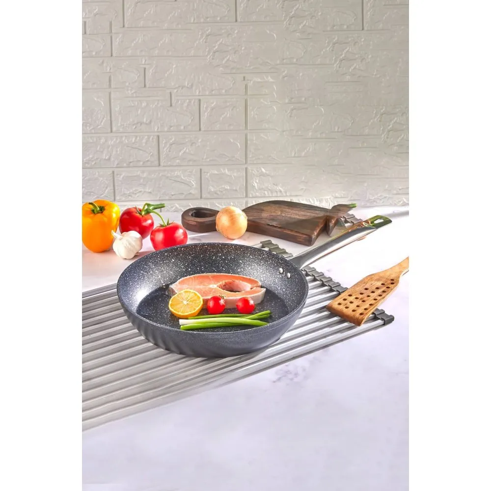 Polochef Galaksi Çelik Saplı Granit Tava 26 cm - Siyah
