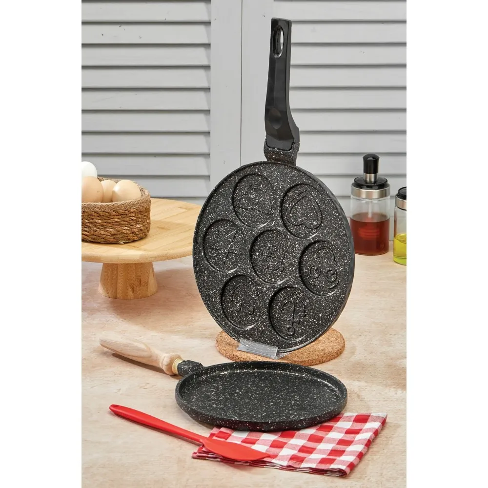 Polochef Granit 2li Kahvaltı Seti - Gözleme Tavası 22 cm + Pankek Tavası 26 cm