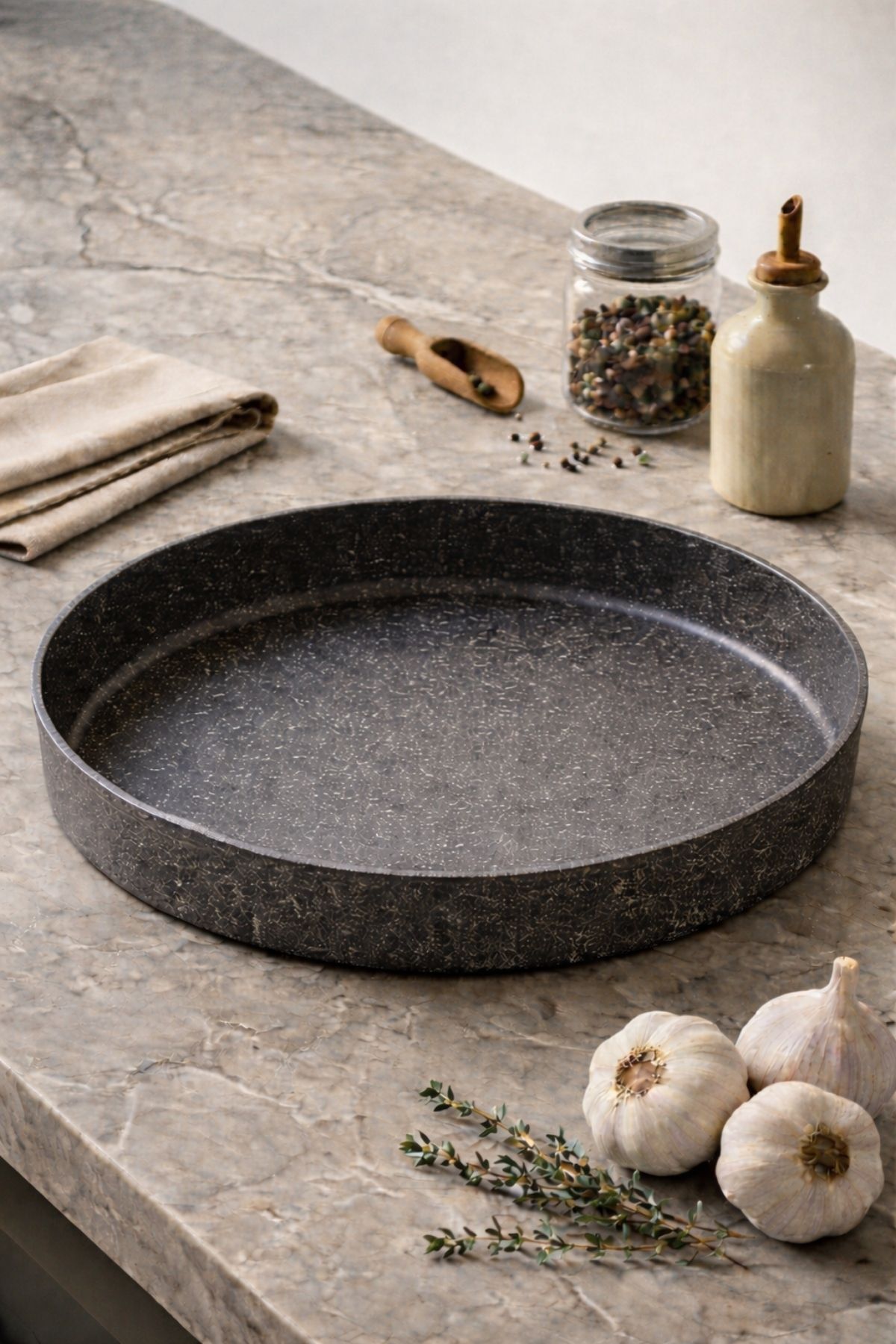 Hamarat Granit Fırın Tepsisi 30 cm - Gri
