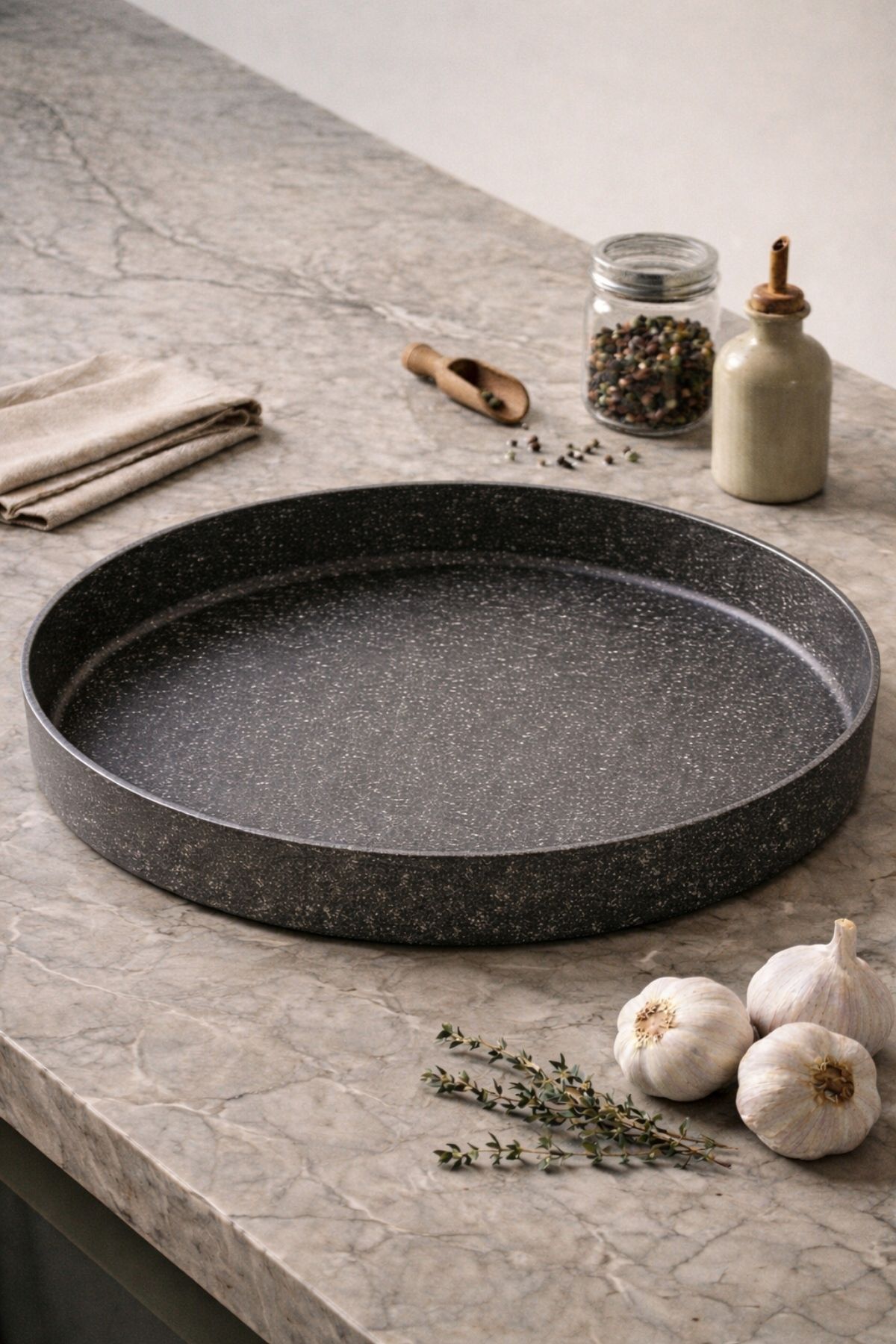 Hamarat Granit Fırın Tepsisi 34 cm - Gri