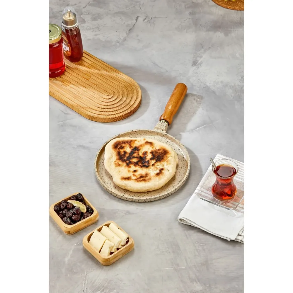 Polochef İnci Döküm Gözleme ve Bazlama Tavası 22 cm - Krem