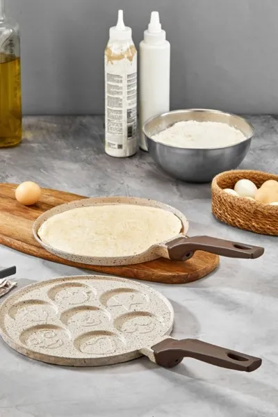 İnci Döküm Krep ve Pankek Tavası Seti 26 cm - Krem İnci Döküm Krep ve Pankek Tavası Seti 26 cm - Krem