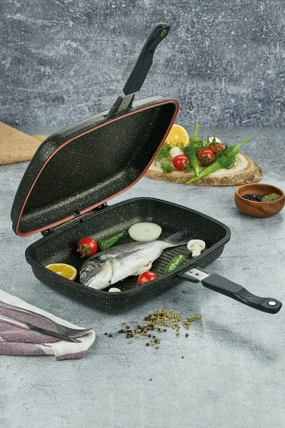Polochef İron Granit Döküm Izgara Tavası 36 cm