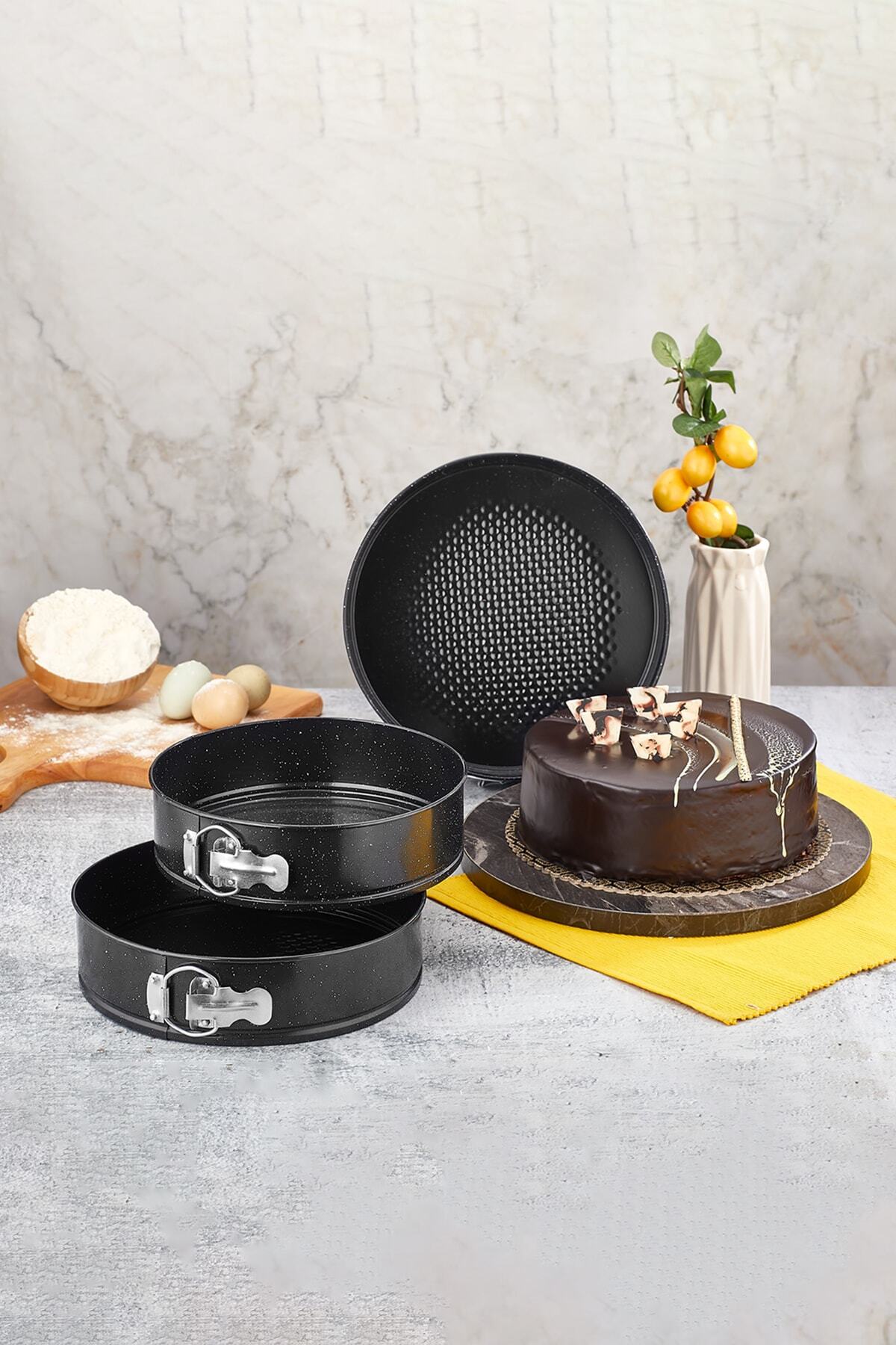 Planeta Granit Kelepçeli Kek Kalıbı Seti - 3 Parça (24-26-28 cm) 
