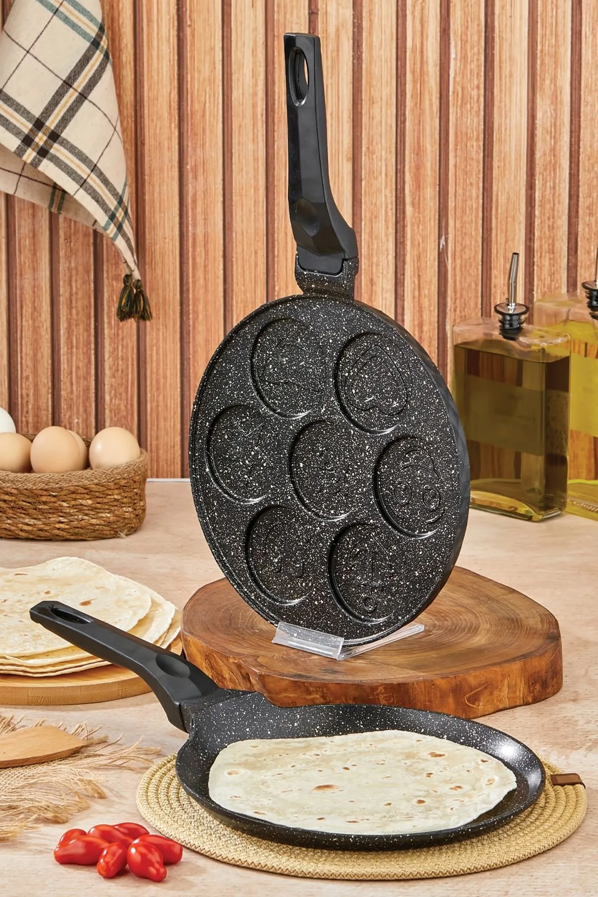 Polochef Granit 2li Kahvaltı Seti - Krep Tavası 26 cm + Pankek Tavası 26 cm - Siyah Polochef Granit 2li Kahvaltı Seti - Krep Tavası 26 cm + Pankek Tavası 26 cm - Siyah
