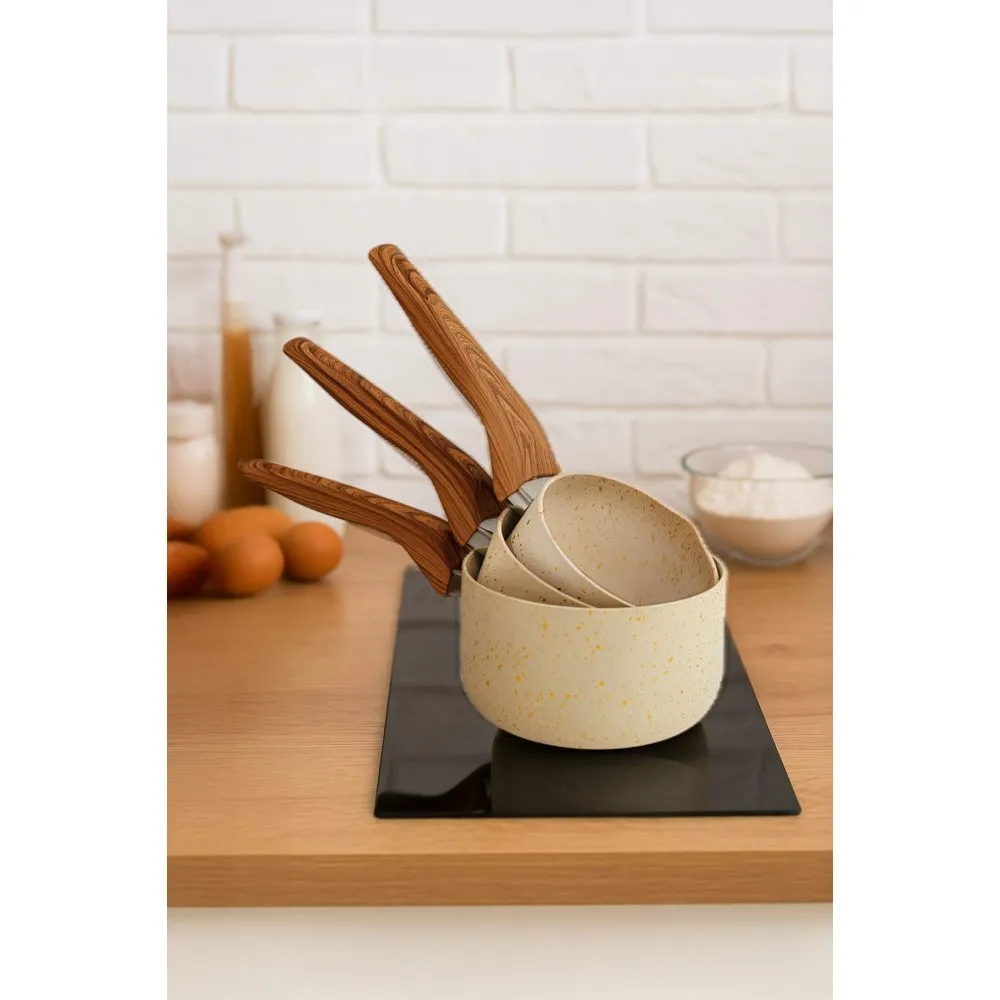 Polochef Lufian Granit Lüks 3lü Sütlük Seti - 12-14-16 cm