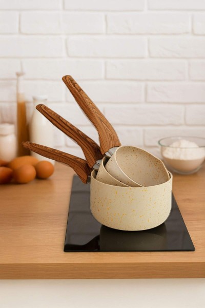 Lufian Granit Lüks 3lü Sütlük Seti - 12-14-16 cm Lufian Granit Lüks 3lü Sütlük Seti - 12-14-16 cm
