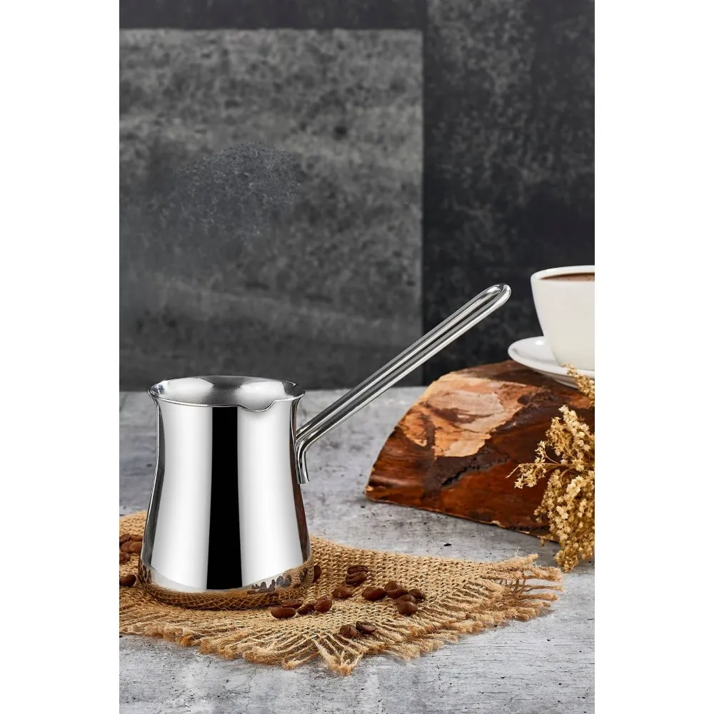 Polochef Mocca Paslanmaz Çelik Cezve ve Sütlük 1000 ml - 18/10 Kalite