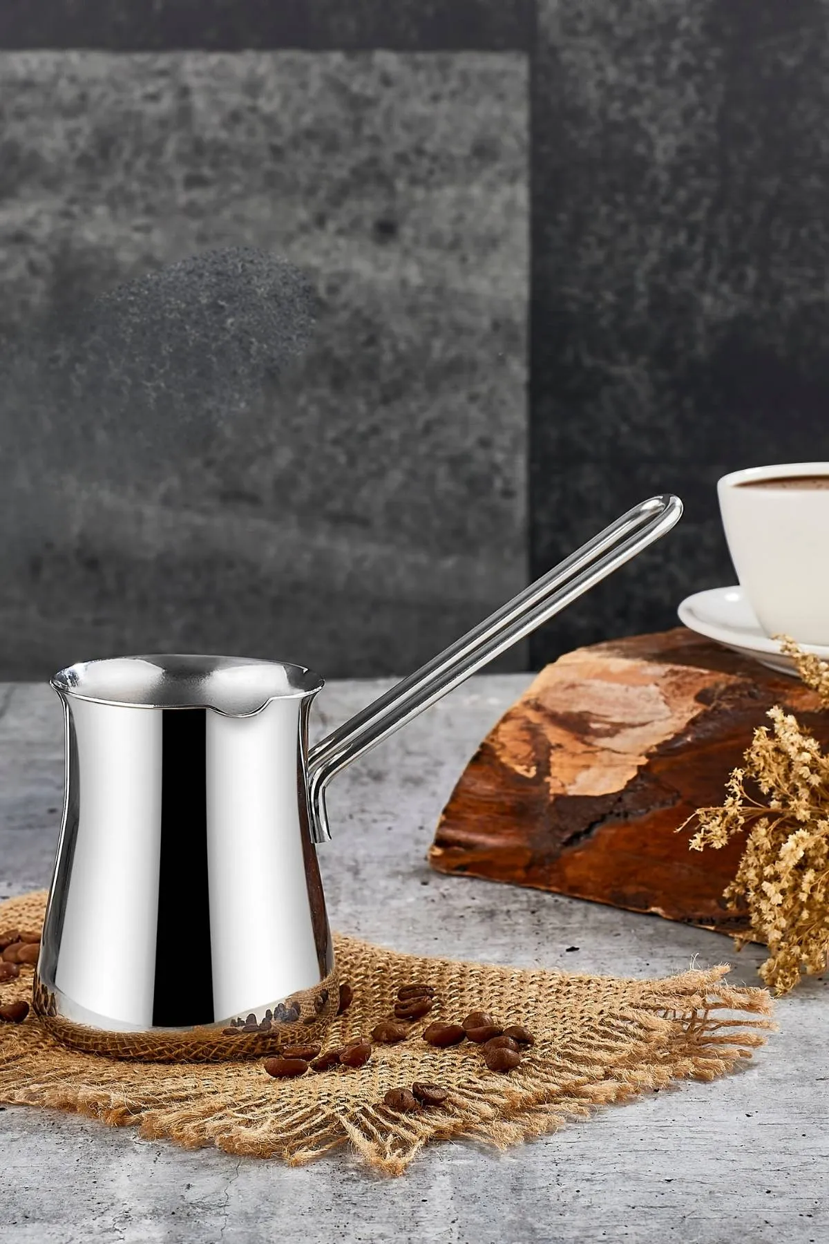 Mocca Paslanmaz Çelik Cezve ve Sütlük 850 ml - 18/10 Kalite