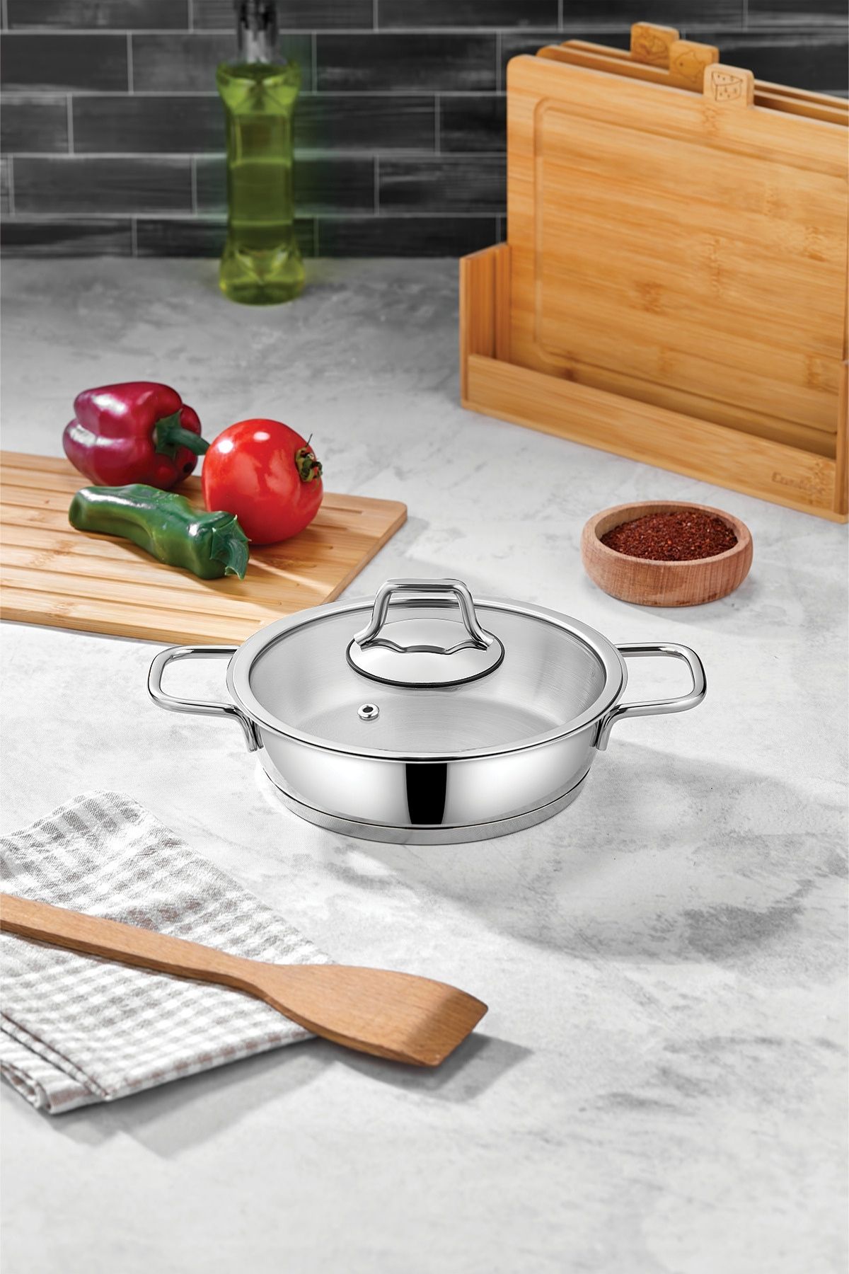 Paslanmaz Çelik Sahan 14 cm - Gümüş