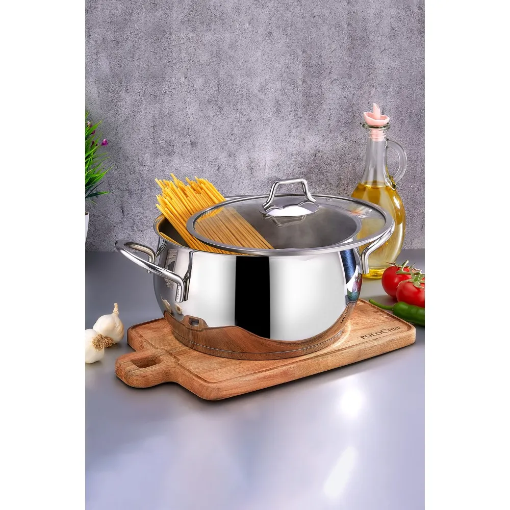 Polochef Proline Paslanmaz Çelik Derin Güveç Tencere 30 cm - 18/10 Kalite