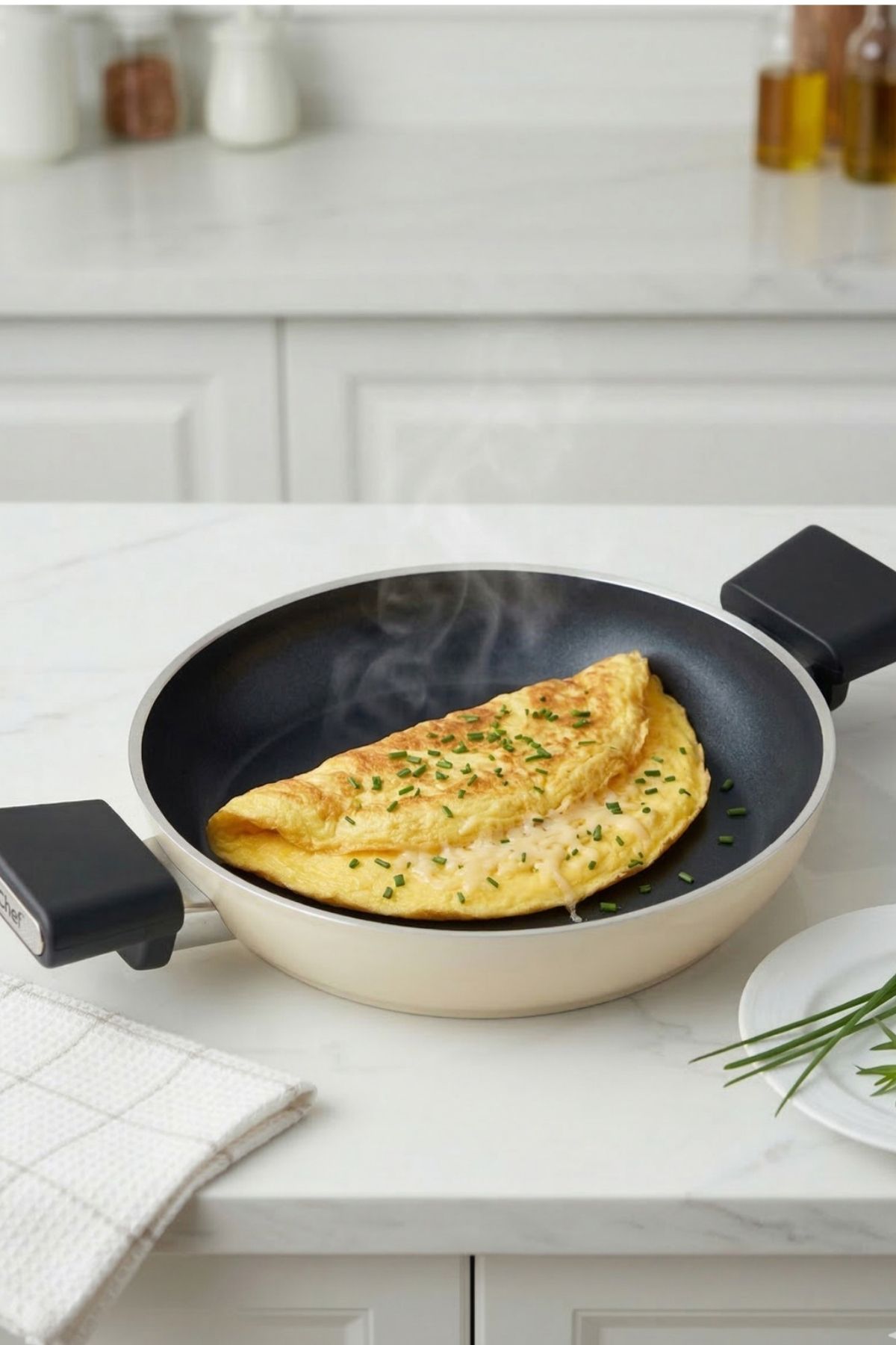 Vista Seramik Yumurta, Sucuk ve Omlet Sahanı 22 cm - Krem - İndüksiyon Uyumlu