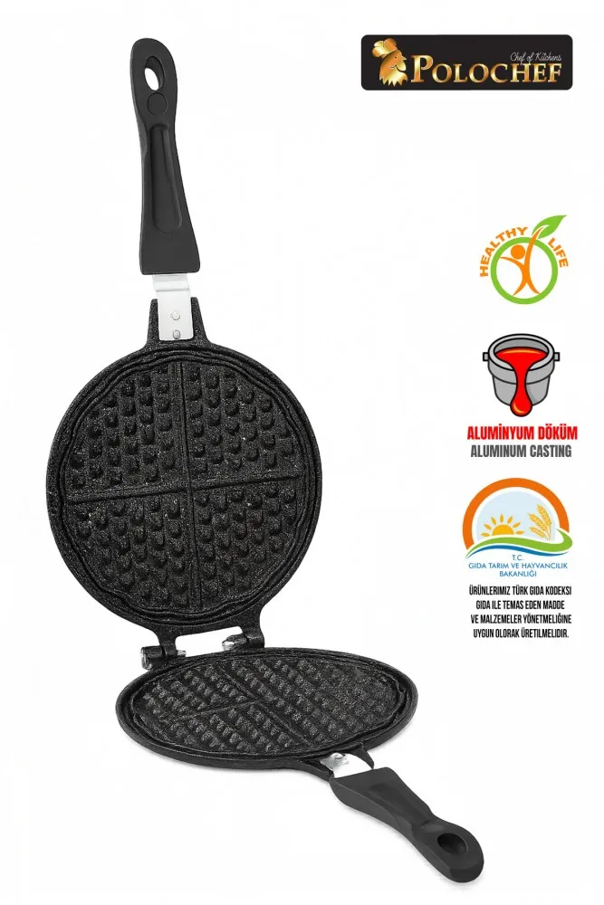 Polochef Döküm Waffle Tavası Bakalit Sap