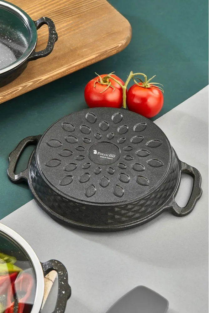 Polochef Kristal Sahan Seti Döküm Granit 3'lü