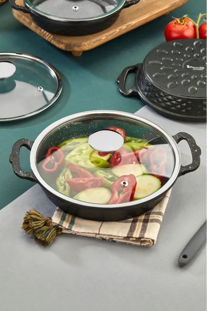 Polochef Crystal döküm sahan set 18-20-22 cm