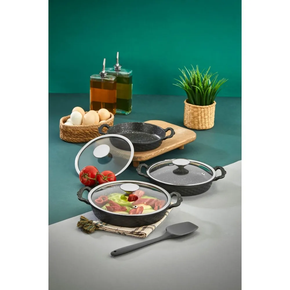 Polochef Crystal döküm sahan set 18-20-22 cm