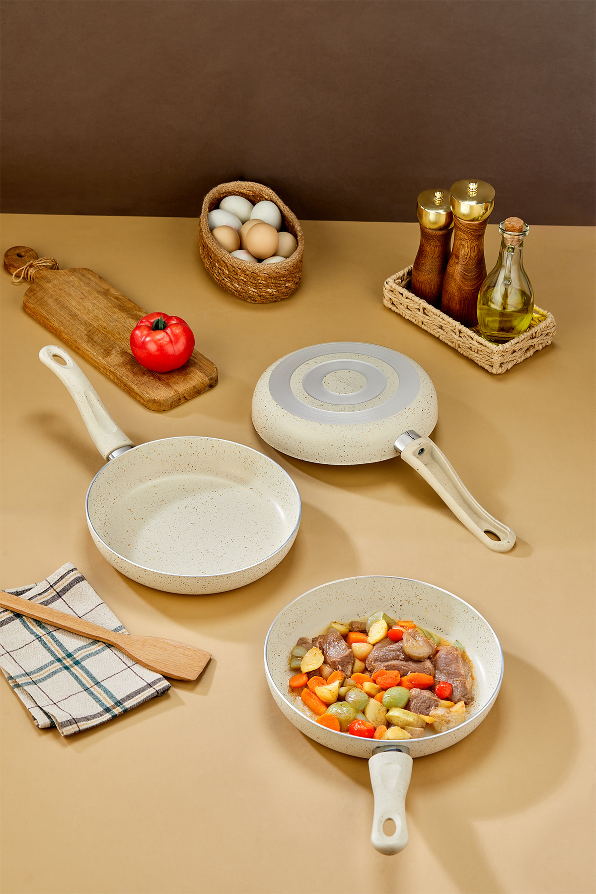 Classico Döküm Granit Tava 32 cm - Krem