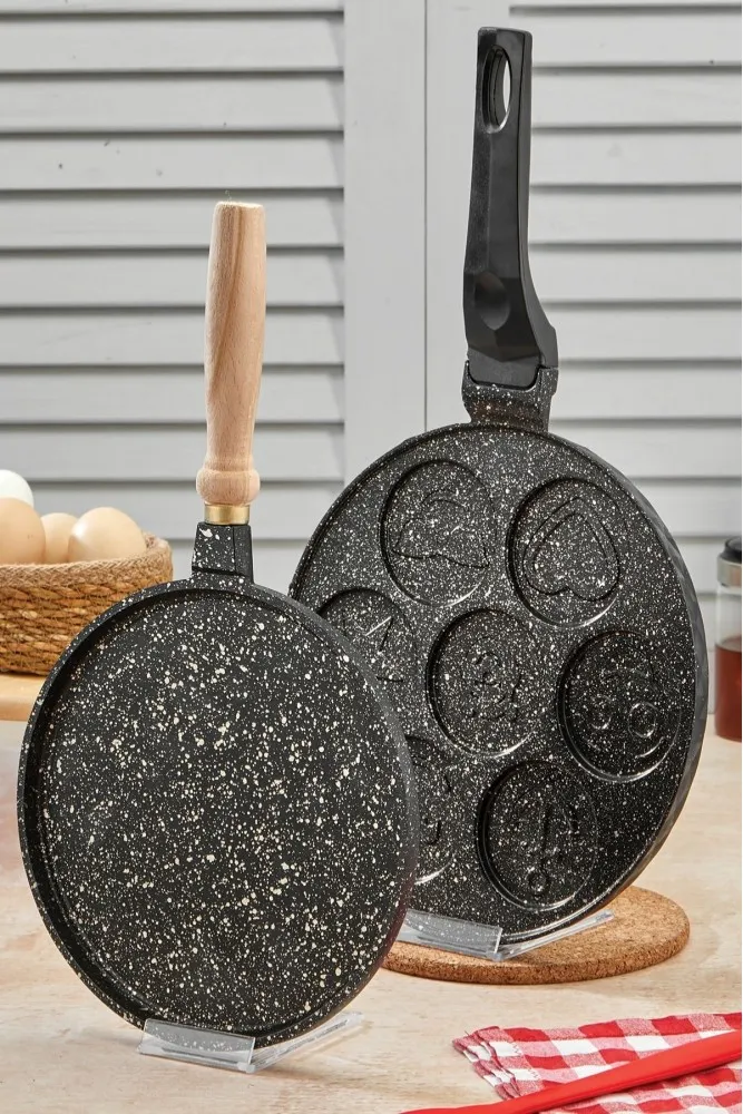 Polochef Granit 2li Kahvaltı Seti - Gözleme Tavası 22 cm + Pankek Tavası 26 cm