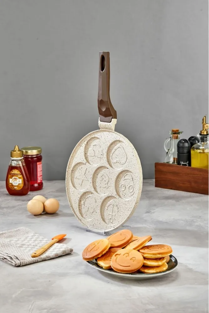 Polochef İnci Döküm Krep ve Pankek Tavası Seti 26 cm - Krem