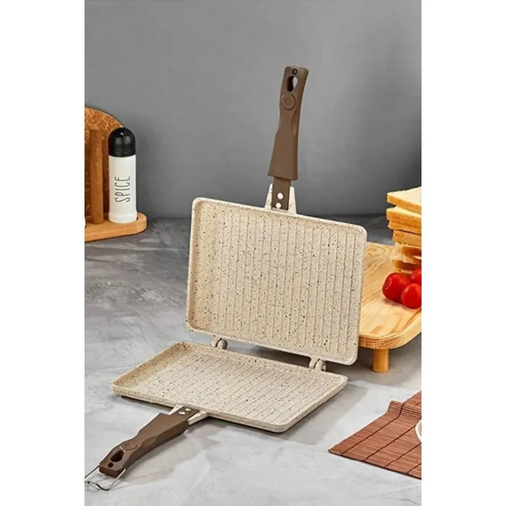 Polochef İnci Döküm Ocak Üstü El Tost Makinesi - Krem Polochef İnci Döküm Ocak Üstü El Tost Makinesi - Krem