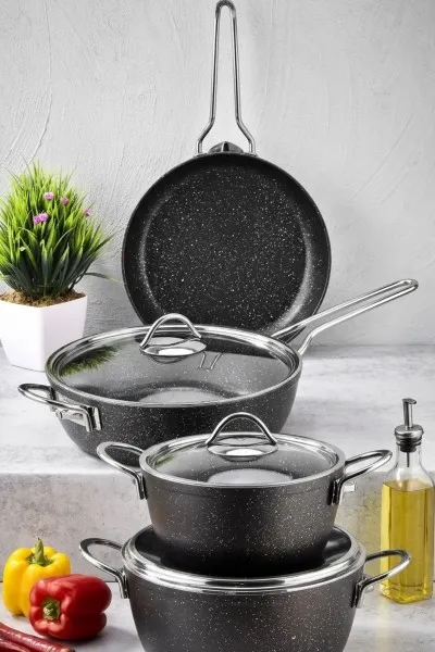 Master Granit Tencere Set 7 Parça Gri Master Granit Tencere Set 7 Parça Gri