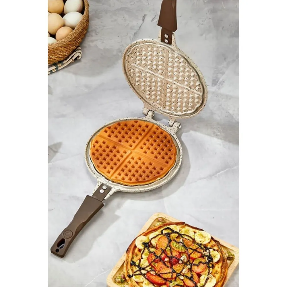 Polochef İnci Döküm Waffle Tavası - Krem - Bakalit Sap Polochef İnci Döküm Waffle Tavası - Krem - Bakalit Sap