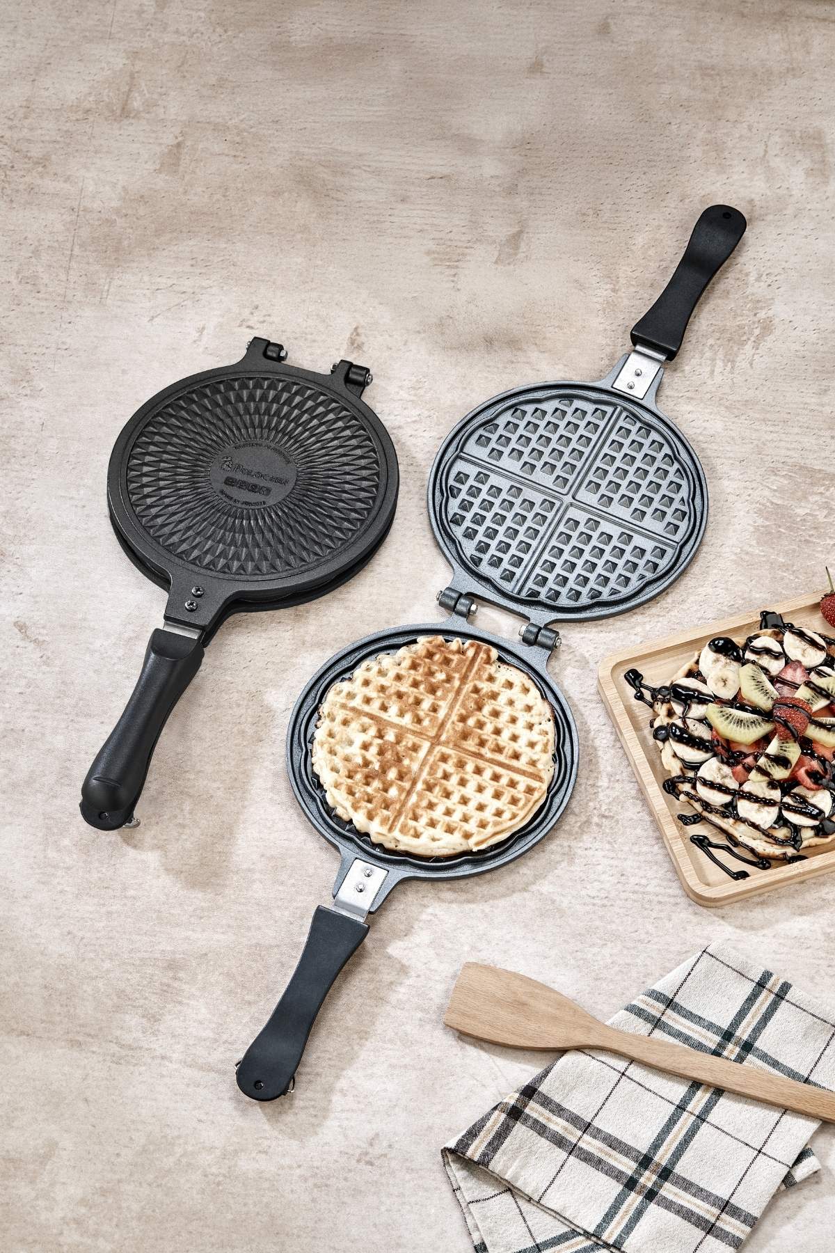 Granit Waffle Ve Tost Tavası Seti