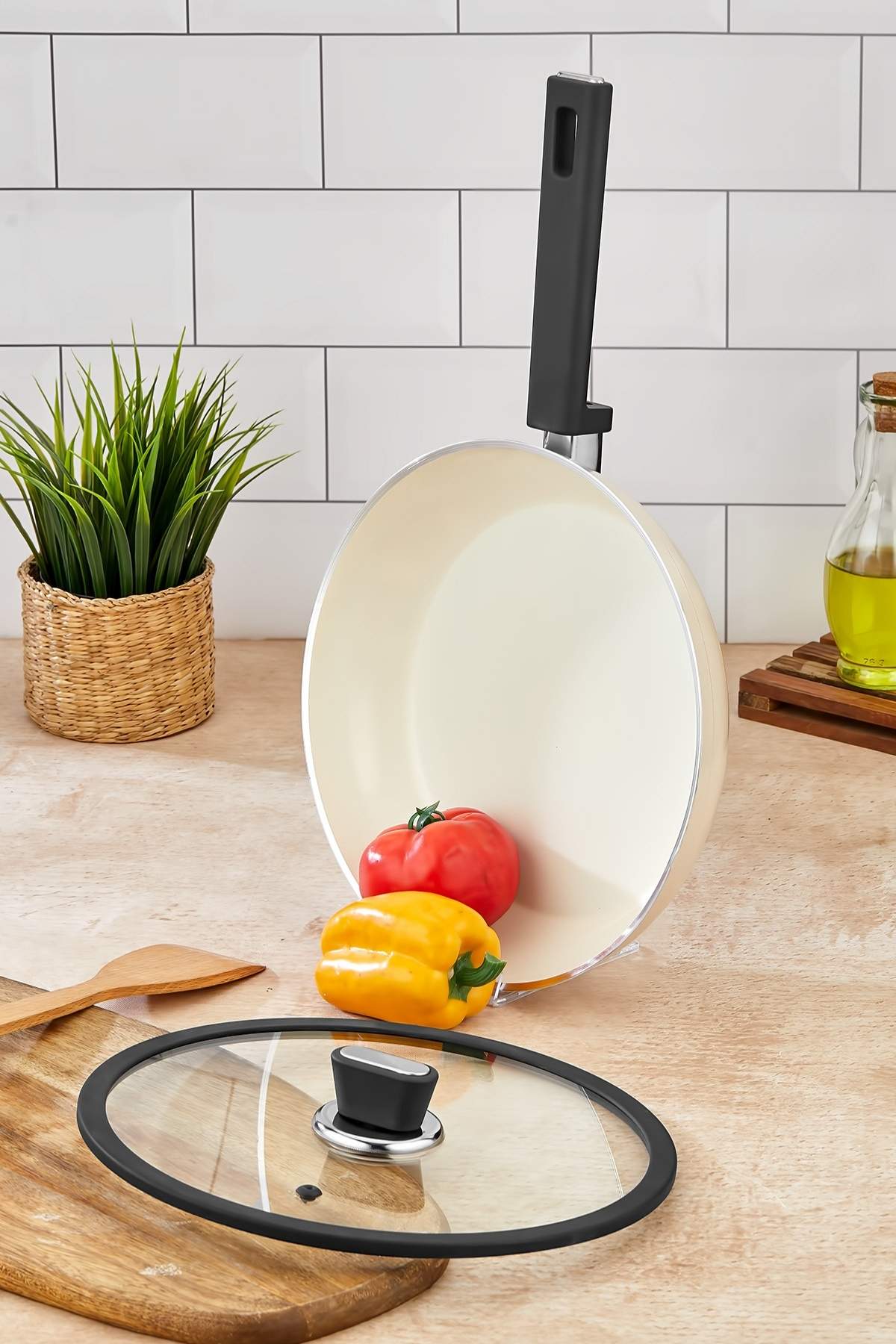 Vista Seramik Tava 28 cm - Krem