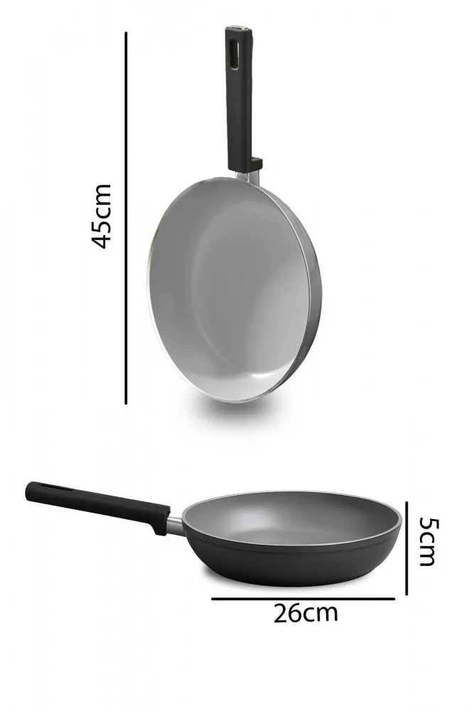 Polochef Vista Seramik 7 Parça Tencere Seti Gri (20-24-26-26 cm)