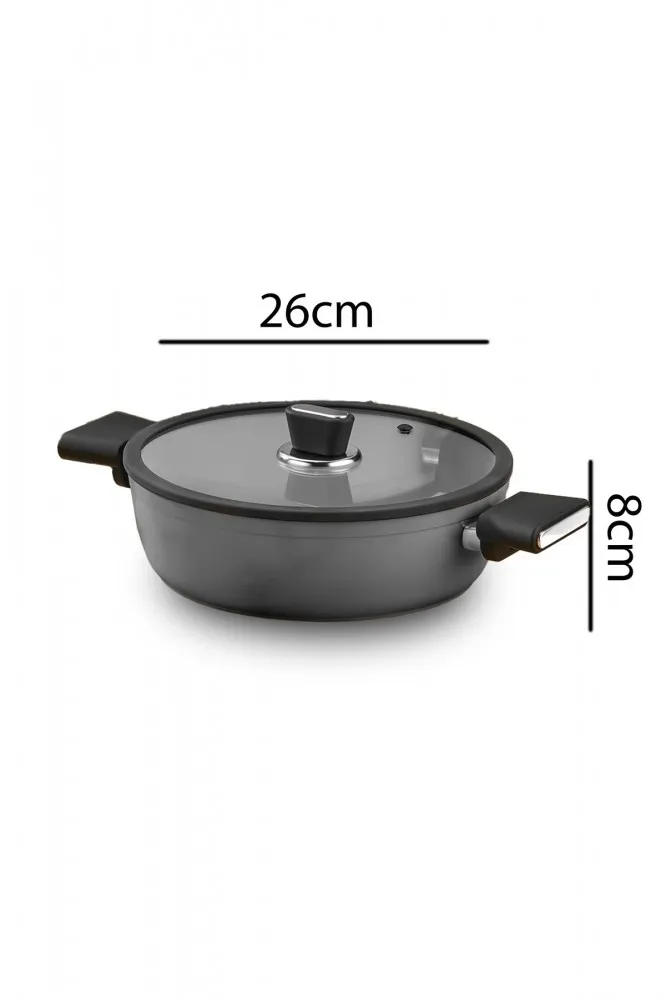 Polochef Vista Seramik 7 Parça Tencere Seti Gri (20-24-26-26 cm)