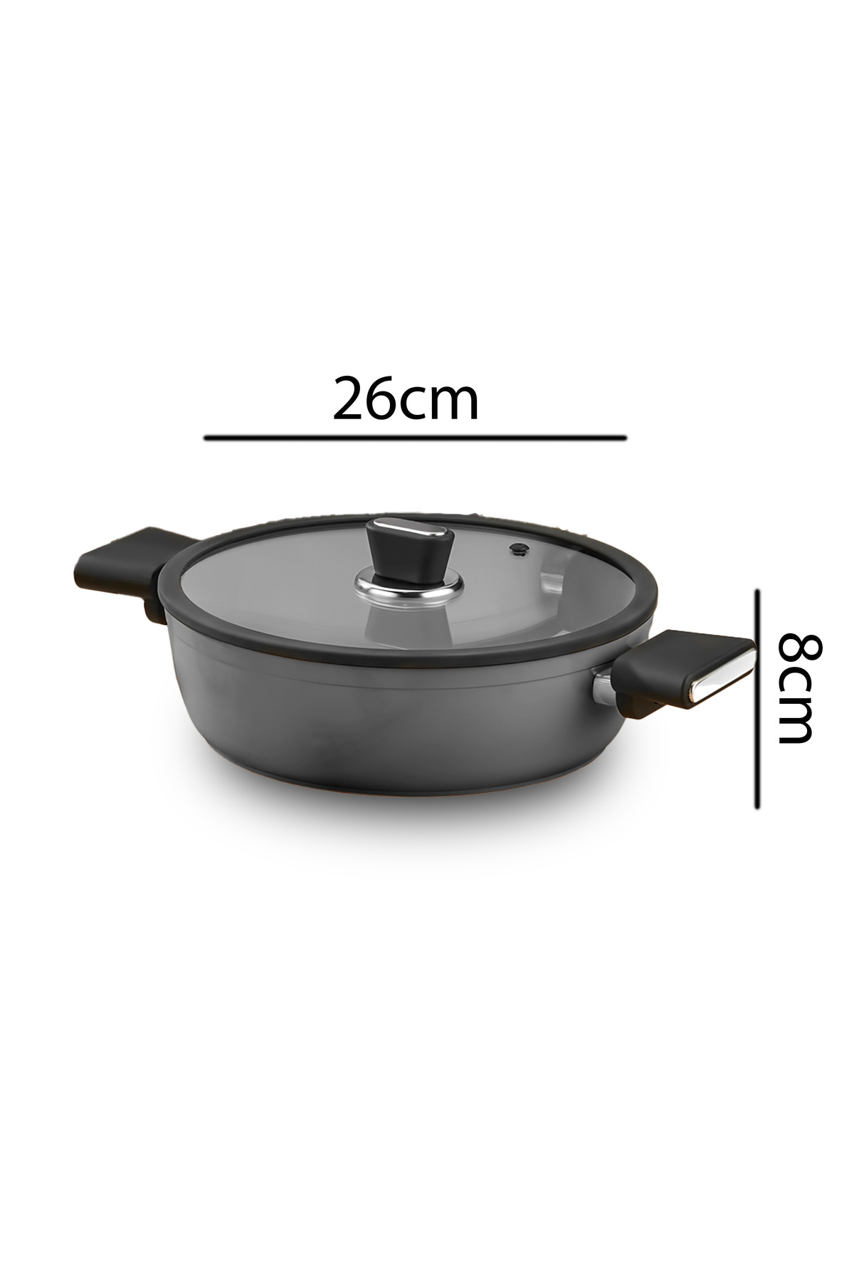 Vista Seramik 7 Parça Tencere Seti Gri (20-24-26-26 cm)