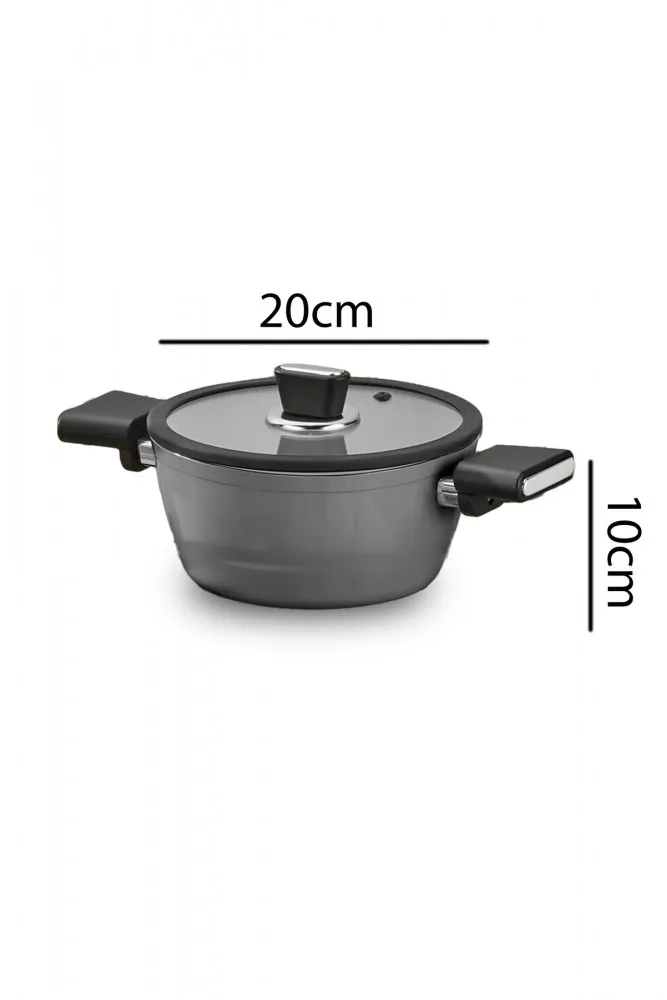 Polochef Vista Seramik 7 Parça Tencere Seti Gri (20-24-26-26 cm)