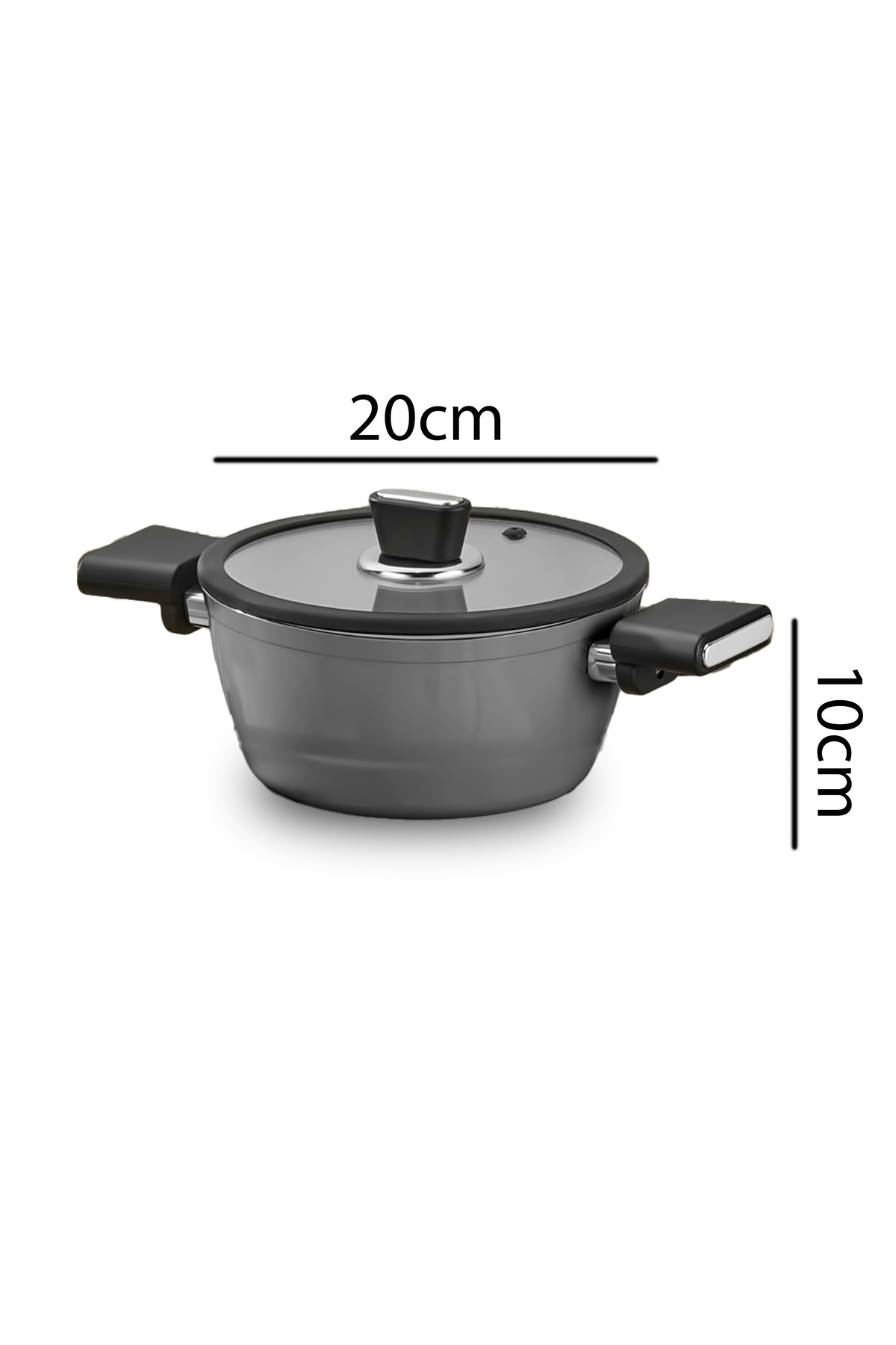 Vista Seramik 7 Parça Tencere Seti Gri (20-24-26-26 cm)