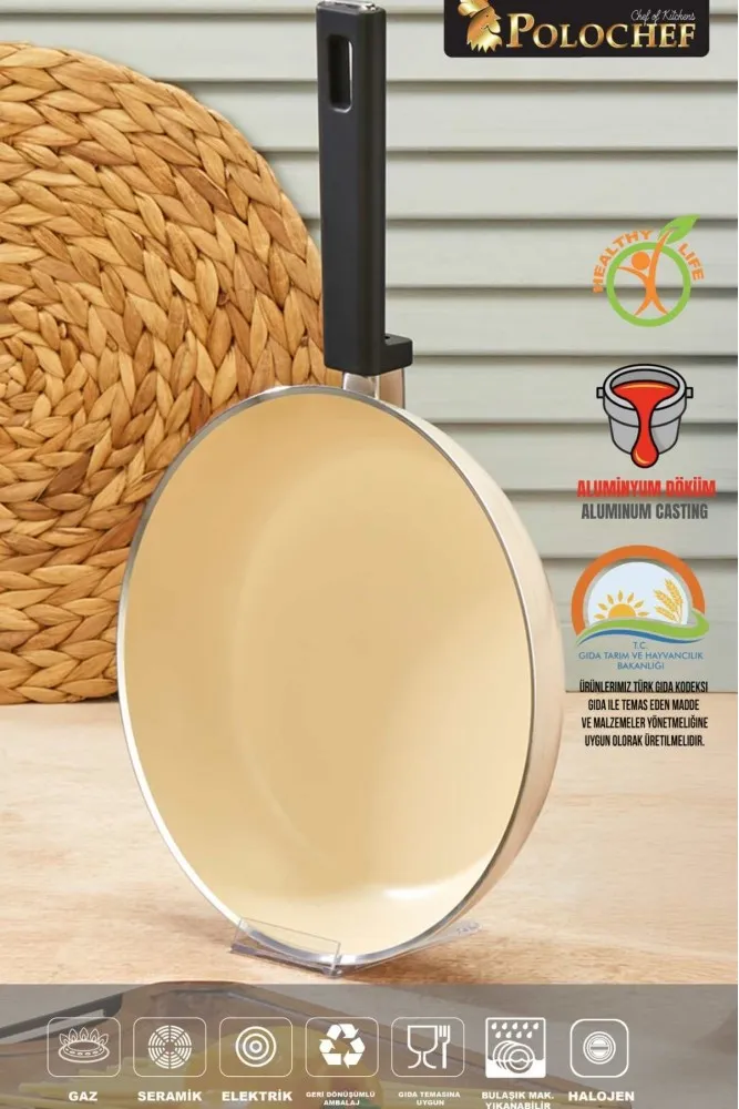 Polochef Vista Seramik 7 Parça Tencere Seti Bej (20-24-26-26 cm)