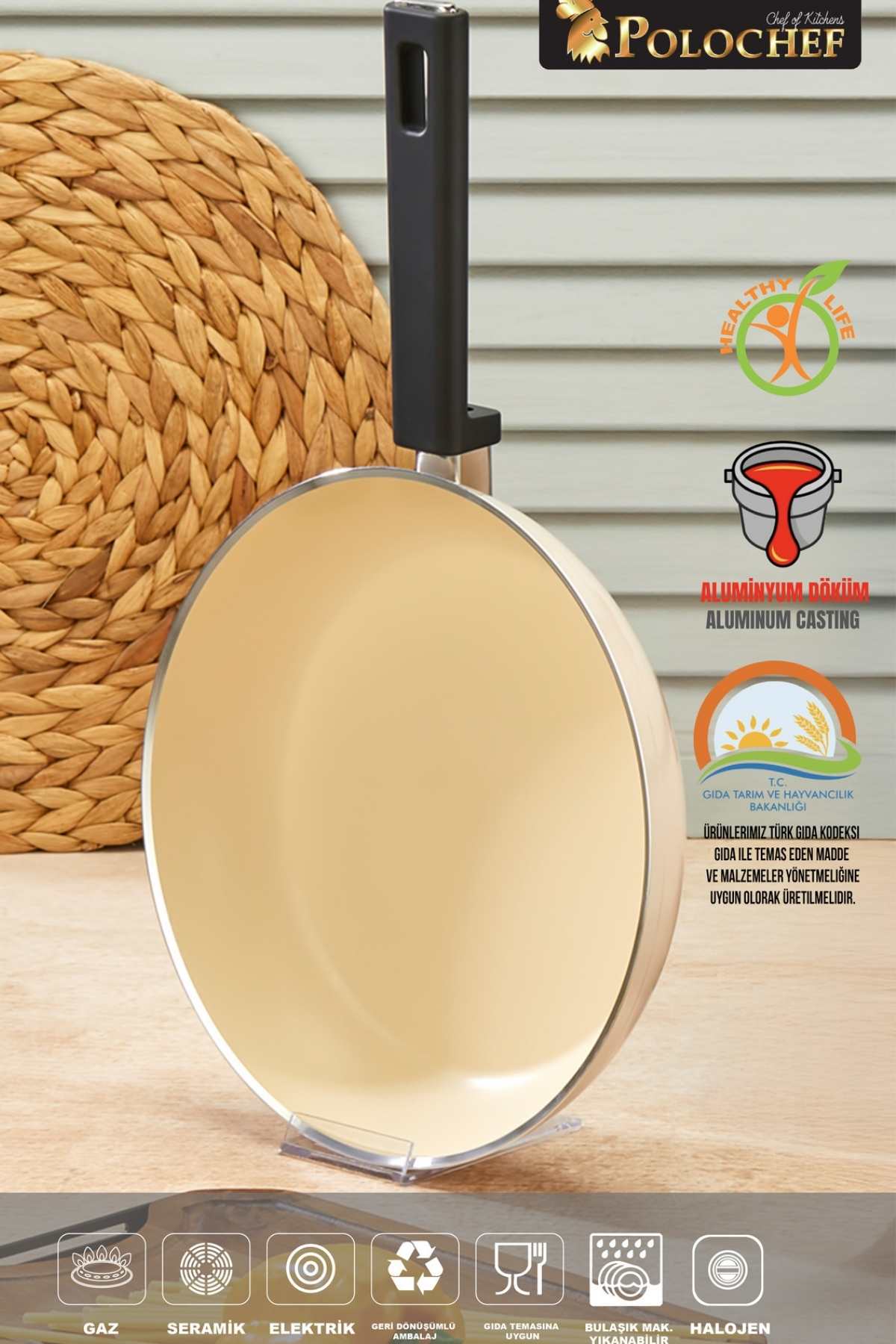 Vista Seramik 7 Parça Tencere Seti Bej (20-24-26-26 cm)