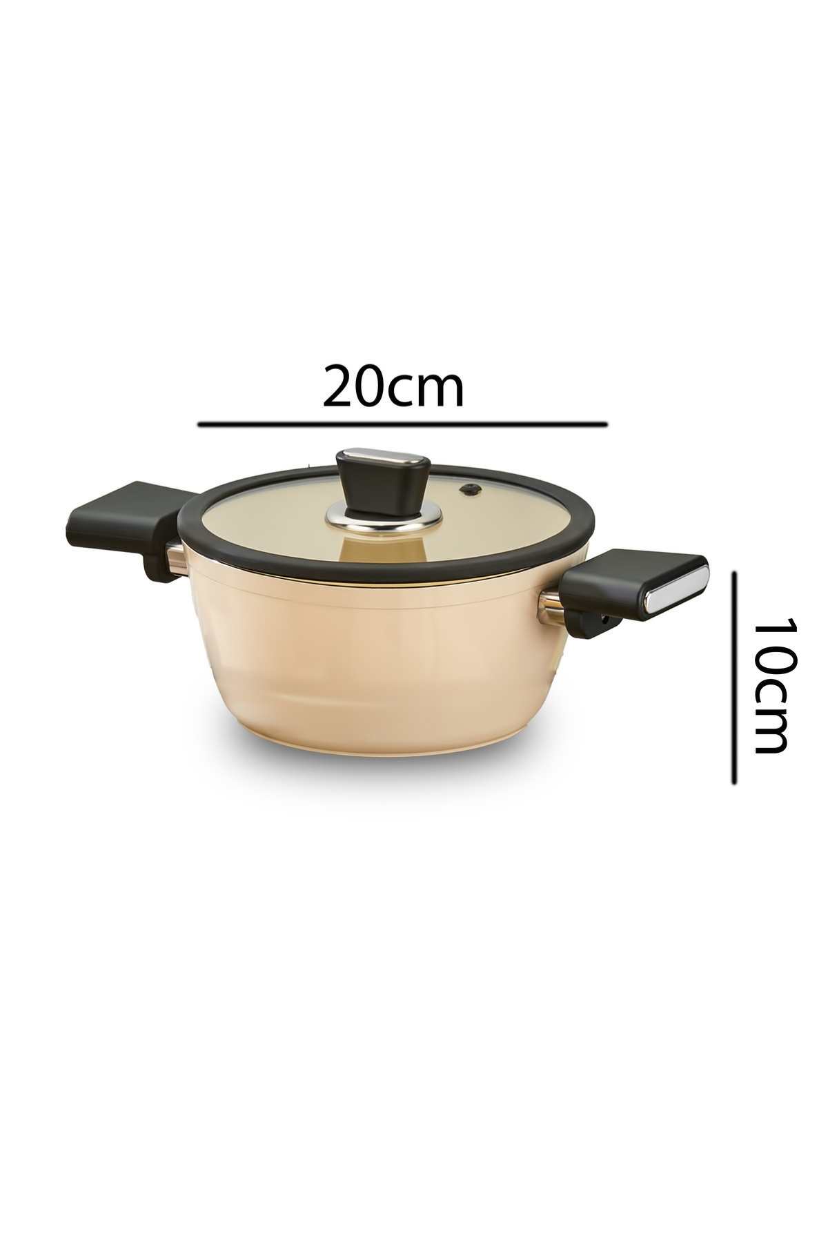 Vista Seramik 7 Parça Tencere Seti Bej (20-24-26-26 cm)