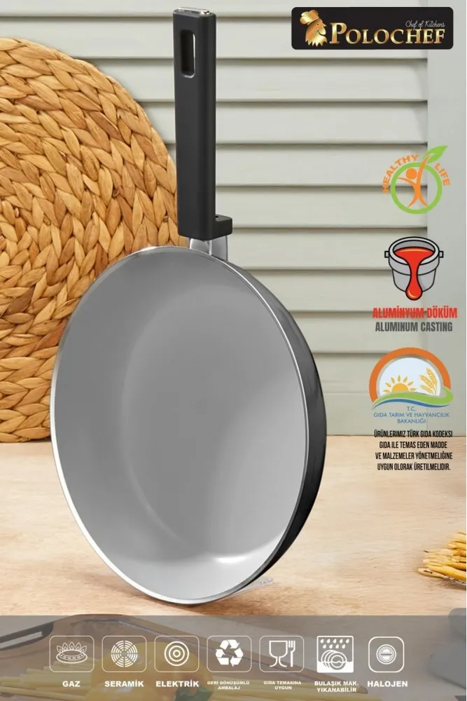 Polochef Vista Seramik 7 Parça Tencere Seti  Siyah (20-24-26-26 cm)