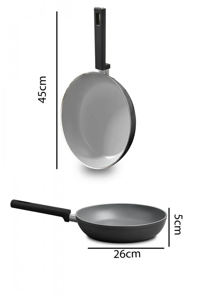 Polochef Vista Seramik 7 Parça Tencere Seti  Siyah (20-24-26-26 cm)