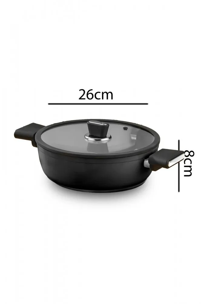 Polochef Vista Seramik 7 Parça Tencere Seti  Siyah (20-24-26-26 cm)