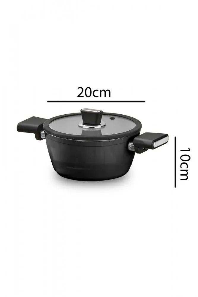 Polochef Vista Seramik 7 Parça Tencere Seti  Siyah (20-24-26-26 cm)